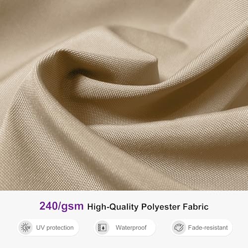 PURPLE LEAF 10ft Patio Umbrella Outdoor Round Umbrellas Large Cantilever Umbrella Windproof Offset Umbrellas Heavy Duty Sun Umbrella for Garden Deck Pool Patio, Beige - color: Beige, size: 10 Feet, style: Umbrella