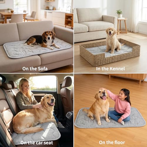 Large Dog Cooling Mat | 28''*20'' Washable Cooling Pet Pad | Portable Kennel Puppy Bed for Summer,Non Slip Sleeping Blanket Pet Pads,Washable Non-Toxic Mats ﻿ - size: 70l X 50w Cm