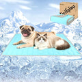 Vivifying Cooling Blanket for Dogs, Q-MAX>0.5 Reversible Ice Silk Dog Cooling Mat with Soft Plush Backing, Summer Pet Blanket Throw for Couch Bed Crate Floor Travel, 30 x 40 Inch (Blue&Grey) - size: M(30"x40")