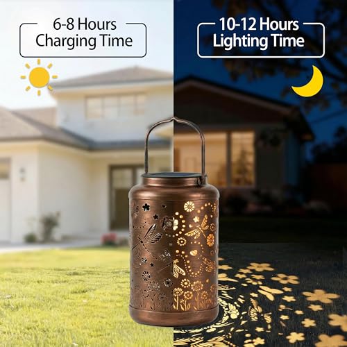 Dragonfly Solar Lanterns Outdoor Waterproof with Ground Stake - Unique Gifts for Women Mom, Mothers Day Gifts - Birthday for Women,House Warming Gift New Home - for Garden Patio Yard Porch Lawn - color: Dragonfly
