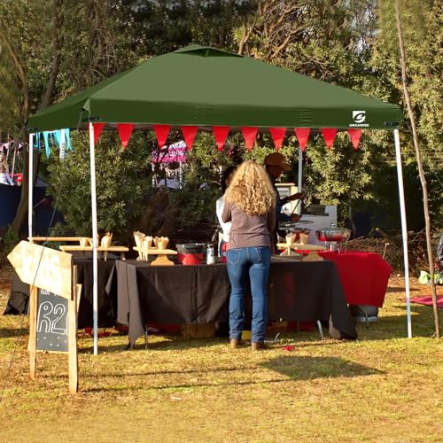 10x10 Pop Up Canopy Replacement Top Cover with Air Vent for Straight Leg Canopy Tent, Waterproof for Outdoor Garden Patio Camping Sun Shade (Olive Green) - color: Olive Green
