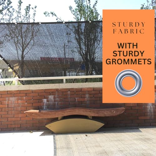 SUN GUARD Sunshade Net | 8' x 10' Black HDPE | UV Protection | Breathable Knitted Fabric | Reinforced Grommets | Versatile Outdoor Use - color: Black, size: 8' x 10'