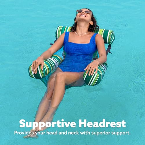 SLOOSH Inflatable Pool Floats Adult,2 Packs Floating Lounge Chairs,Blow up Pool Noodles for Adult Heavy Duty,Floating Chair for Party Summer Water Beach Lake Fun - style: Stripe