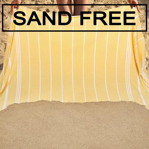 Beach Towel 2 Pack,Sand Free Beach Towels Oversized 39 x 72,Turkish Beach Towel Quick Dry Towel,Lightweight Pool Towels for Adults Travel Towel,Cool Beach Essentials Super Absorbent Towels - color: 2 Pack Lemon Yellow