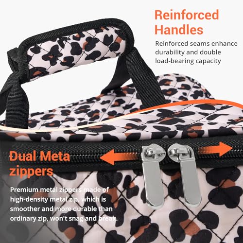 Insulated Casserole Carrier Portable Food Tote for Hot or Cold – Fits 9"x13" Baking Dish, Lasagna Holder for Parties, Picnic, Travel, Beach - Leopard Print - color: Leopard