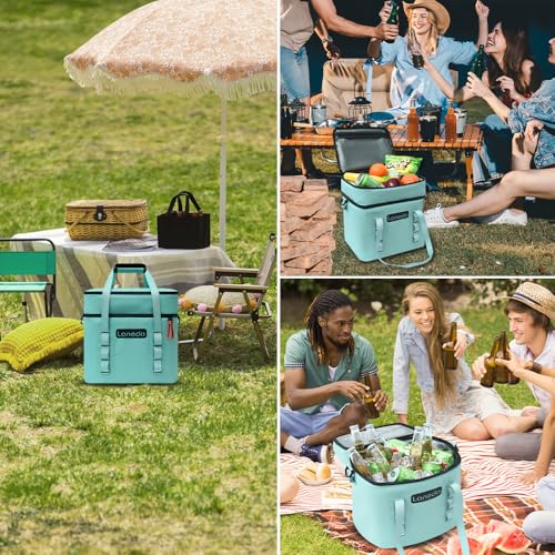 Lisa Lunch Soft Cooler 20/36 Can, Insulated Bag Portable Ice Chest Box for Lunch, Beach, Drink, Beverage, Travel, Camping, Picnic, Car, Trips, Cooler Leak-Proof - color: 20 Can light green