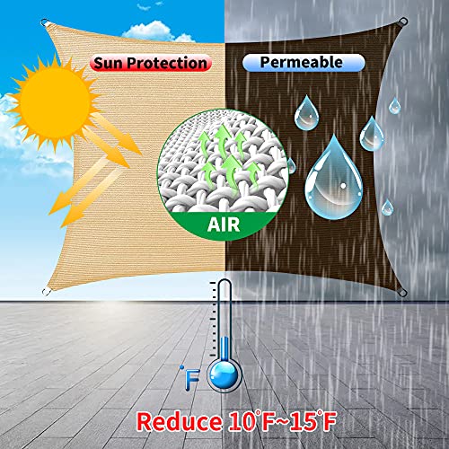 12' x 16' White Rectangle Sun Shade Sail Canopy Durable Fabric UV Block Awning, We Make Custom Sizes