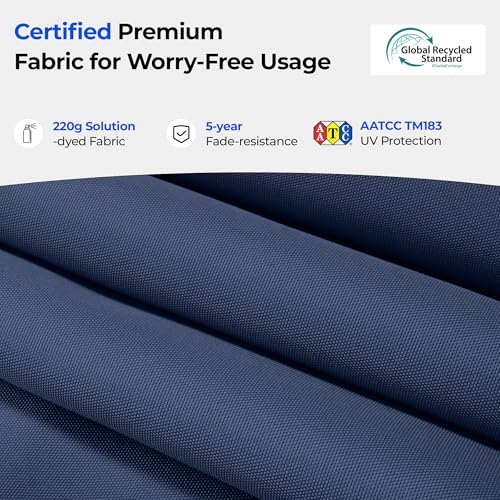 HOMSHADE 10ft Offset Patio Umbrella - w/Base, Cantilever Offset Hanging Patio Outdoor Market Umbrella UPF50+ UV Protection with Easy Tilt and Crank for Pool Deck and Garden(Navy Blue) - color: Navy Blue