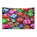 Heavy Duty Weather Resistant Polyester Flags 35x59 In, 4 Sizes Garden Flags for Outside, Games Dice Set Party Banner, Yard Decoration for Outdoor Patio, Entrance & Events - size: 35x59 Inch
