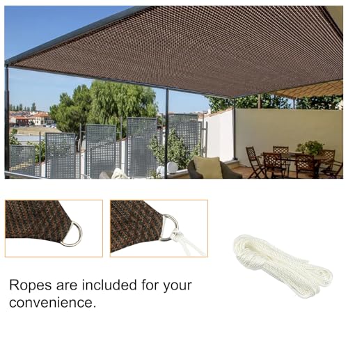 2' x 2' Brown Sun Shade Sail Straight Edge with Grommets UV Block & Water Permeable Canopy Cover for Patio, Garden, Backyard, Yard & Outdoor - color: Brown, size: 2' x 2'