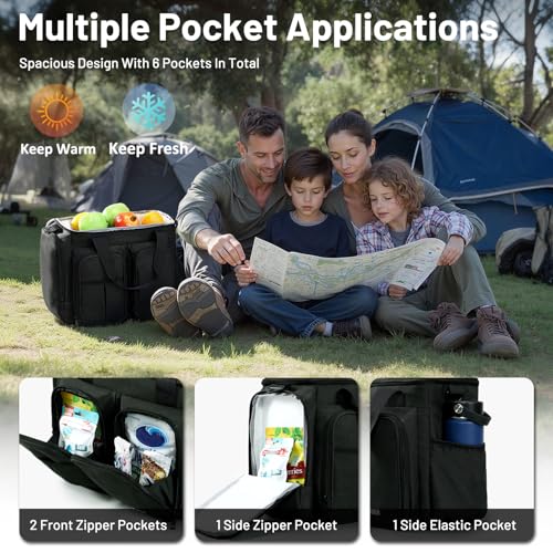 MIER Lunch Box for Men Heavy Duty Insulated Lunch Bag 20 Cans Large Leakproof Soft Cooler Bags with Multiple Pockets for Picnic Work Travel (Dark Gray) - color: Dark Grey