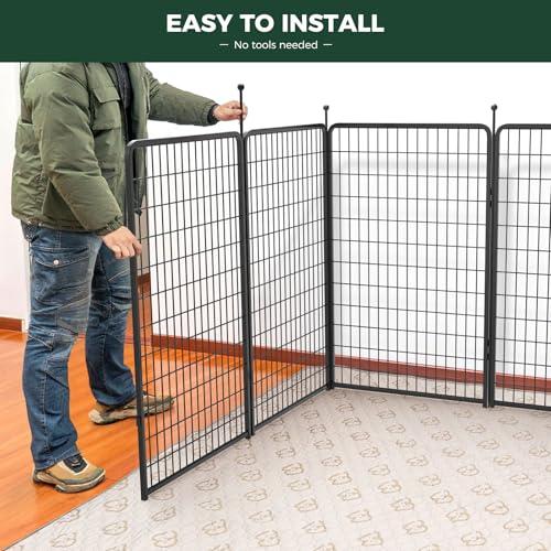 FXW Rollick Unleashed Dog Playpen for Indoor, Yard, RV Camping, 50 inch 16 Panels for Large Dogs, Black│Patented - color: Black, size: 50"H