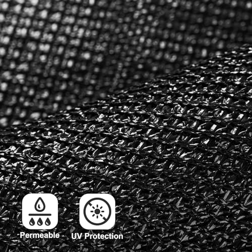 LOVE STORY 4'x 25' Fence Privacy Screen Outdoor Mesh Fencing Covers Screen Fence Wind Block with Grommets for Patio Garden Wall Backyard, Black (We Make Custom Size) - color: Black, size: 0 4'x2 5'