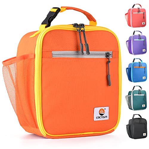 CaCTOUR Lunch Box Kids,Premium Insulated Lunch Bag for Girls Boys,Soft Bag Mini Cooler Back to School Thermal Reusable Lunch Bag for Work School Picnic (Orange) - color: B-Orange
