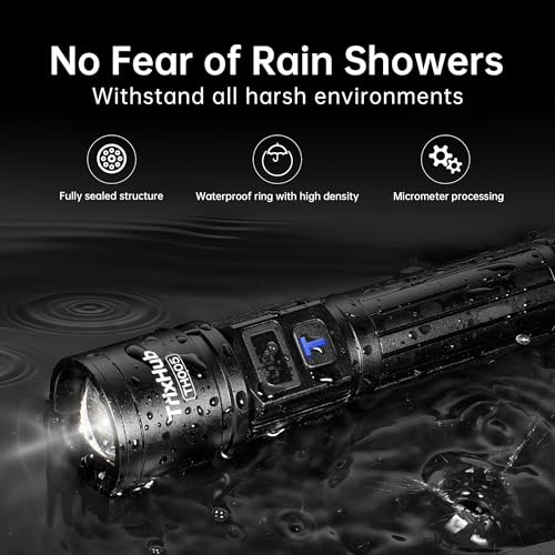 TrixHub Rechargeable Flashlights 2 Pack, Super Bright High Lumens Flash Light, 5 Modes Zoomable Linternas with LCD Digital Display, Powerful Handheld LED Flashlights for Home Emergencies Camping - size: 2Pack