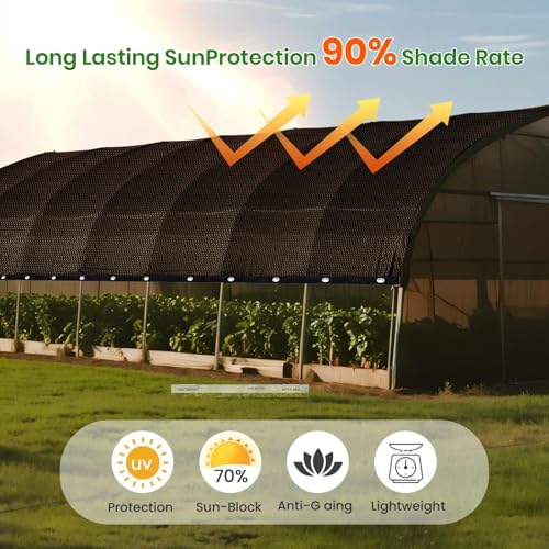 90% Sun Shade Cloth with Grommets, 6 X 10 FT Pergola Shade Cover, Mesh Tarp Sun Screen for Patio, Outdoor, Garden, Backyard - color: Mocha, size: 6 X 10 FT