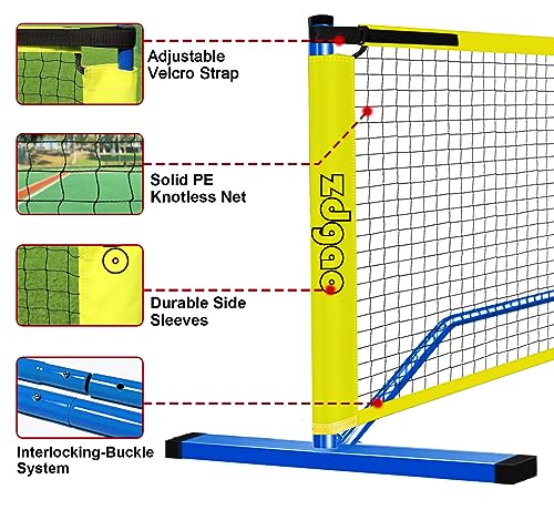 Portable Pickleball Net Set, 22FT Regularion Size Pickle Ball Net with Paddles Set, Outdoor Pickleballs and Carry Bag, Easy Setup for Indoor, Outdoor, Driveway - color: Blue, style: Pickleball Net Set