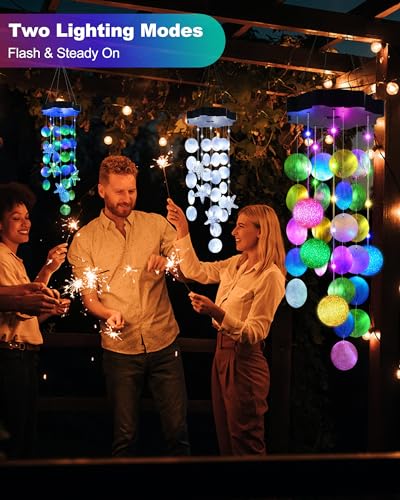 Zeiliuled Solar Wind Chimes for Outside, Pastel Shell Hanging Lights with 2 Modes, Solar Shells Light Gifts for Mom Grandma Girls, LED Outside Decorative Mobile Lights for Garden Yard Patio Decor - color: Pastel Color