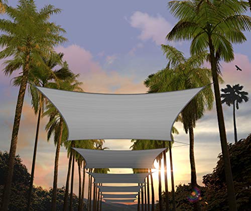 Amgo 10' x 16' Grey Rectangle Sun Shade Sail Canopy Awning UPF50+ AGTAPR1016, 95% UV Blockage, Water & Air Permeable, Commercial and Residential, 3 Years Warranty (We Make Custom Size) - color: Gray, size: 10' x 16'
