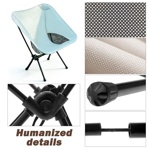 Wind Tour Portable Camping Chair Lightweight Foldable Outdoor Chair for Hiking Camp Backpacking Lawn Beach Fishing Picnic with Carry Bag (Off White) - color: Off White