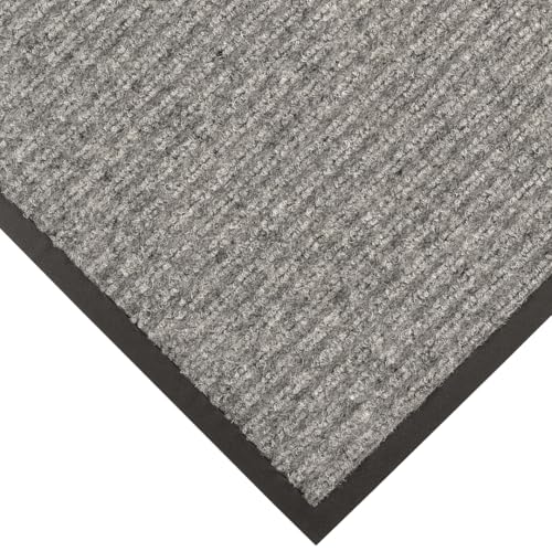 Notrax Heritage Rib™ Commercial Indoor Door Mat Office Rugs – 3' x 4' Gray Front Door Mat with Double Rib 22oz Yarn, Non-Slip Vinyl Backing – Durable Entryway Rug Made in The USA – 117S0034GY - color: Grey, size: 48"L x 36"W x 0.4"Th