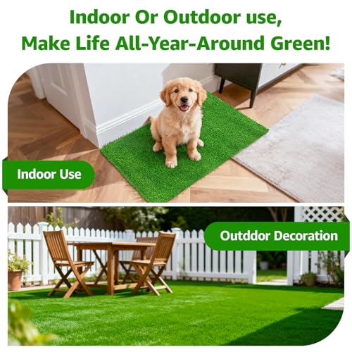 Artificial Turf Grass Outdoor: Grass Pad for Dogs Indoor Potty Training, Replacement Turf Rug for Patio Balcony Apartment Landscape Decoration, Easy to Clean with Drainage Holes(3.0x5.0ft) - size: 3.0x5.0ft