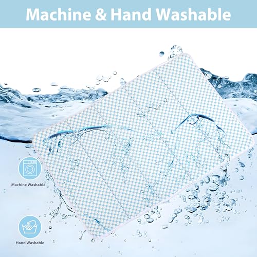 Cooling Dog Mat Q-Max>0.5 - Rapid Cooling Tech, Thin Breathable Crate Pad, Portable Washable Summer Mat, Chill Soothing Fabric - 30"x20" Medium Dog, Blue - color: Blue, size: 30"L x 20"W x 0.8"H