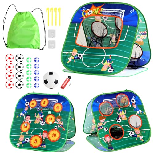 Bean Bag Toss Game Sets for Kids-3-in-1 Corn Hole Games for Kids,Kid Cornhole Game Set,Outside Backyard Outdoor Indoor Party Family Bean Bags Kid Tossing - color: Soccergoal