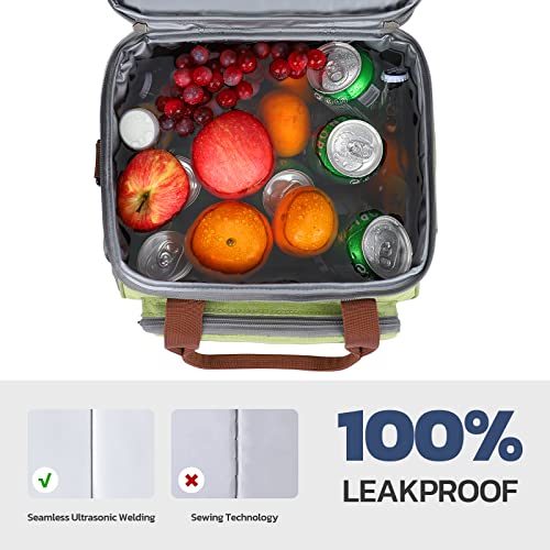 Maelstrom Lunch Box, 23L Insulated Lunch Bag, Expandable Double Deck Cooler Bag, Lightweight Leakproof Tote Bag With Side Tissue Pocket, Suit For Men and Women (C. Green) - color: C. Green