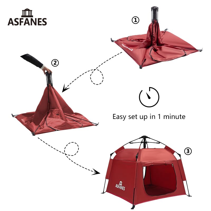 ASFANES Outdoor Pet Automatic Camping Tent, Pop up Cave Bed for Indoor Cats and Small Dogs, Portable Cat House Dog House, Red. - style: Red