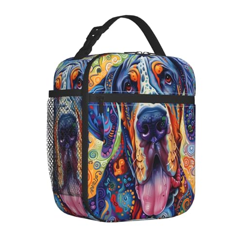 Reusable Dog Lunch Box for Kids Girls Boys Women Adult, Insulated Cool Great Dane Lunch Bag,Polyester Cooler Handbags Case for School Picnic Work Travel Outdoor Beach or Hiking - color: Great Dane 01