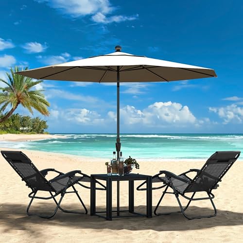 Yaheetech Zero Gravity Recliners Outdoor Adjustable Folding Reclining Lounge Chairs w/Pillows, Cup Holder Trays and Carry Strap for Patio Backyard Beach Gray Set of 2 - color: Grey