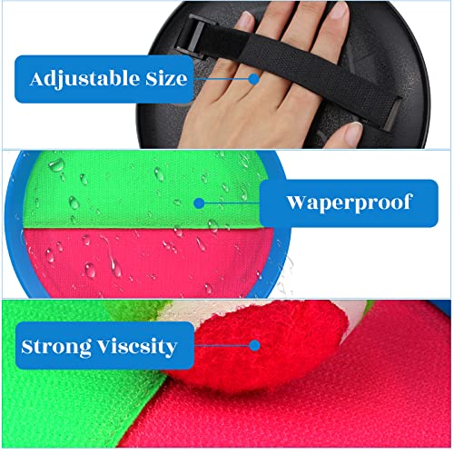 Toss and Catch Game Set, Outdoor Games with 4 Paddles 4 Balls and 1 Storage Bag, Great Outdoor Toys/Gifts for Kids, Classic Beach and Yard Game - color: Blue and Red