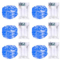 6 Pack Fairy Lights Battery Operated with Timer Silver Wire Mini 13FT 40LED Waterproof Cuttable Twinkle Christmas String Lights for Home Bedroom Wedding DIY Centerpiece Birthday (Blue) - color: Blue