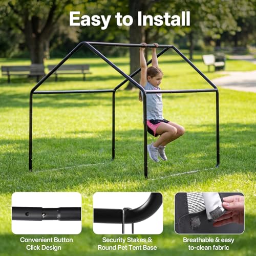MEWANG Outdoor Dog House - Waterproof Portable Puppy Camping Tent,Ventilation Windows & Sun Protection, Lightweight Snap-fit Design for Small/Medium/Large Dogs, Beach, Backyard, Hiking (Grey, Large) - color: grey, size: Large