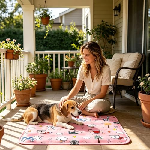 Dog Cooling Pad, Gel-Filled Pet Cooling Mat, Cat Summer Crate Mat, Self Pressure Activated Bed, for Travel, Car Seat, Camping, Outdoor, Indoor, Crate, Floor, Sofa, Kennel