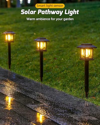 Albelt Solar Pathyway Lights Outdoor, 2 Pack Waterproof Solar Garden Lights with Auto On/Off, Landscape Lighting for Garden, Yard, Pathway, Patio, Driveway Decor - size: 2 Pack