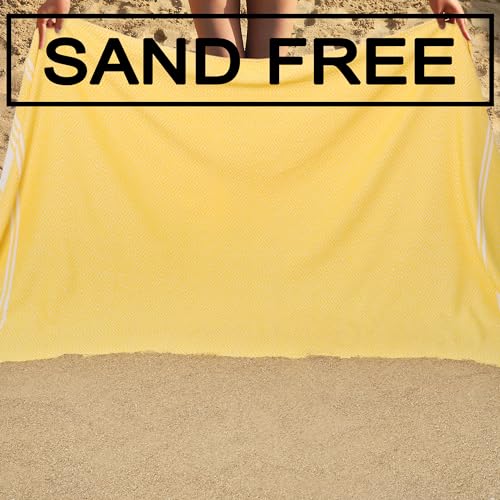 Beach Towel 2 Pack, Sand Free Beach Towels Oversized 39 x 72,Turkish Beach Towel Quick Dry, Lightweight Pool Towels for Adults, Cool Beach Essentials - color: 2 Pack Diamond Yellow