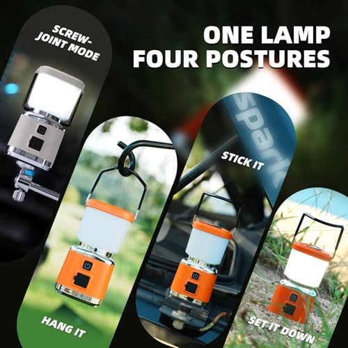 Allspark LED Camping Lantern Rechargeable,1000LM 4 Light Modes Magnetic Camping Lights,Bright Portable Home Lantern, IPX4 Waterproof Tent Lights for Hiking,Power Outages,Emergency,Hurricane(White)