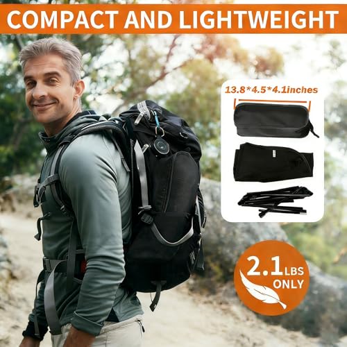 Camping Chair, Portable Foldable Compact Chair with Breathable Nylon Mesh, Lightweight Folding Backpacking Hiking Chair for Outdoor Camp, Travel, Beach, Picnic, Festival, Hiking (Black) - color: Black