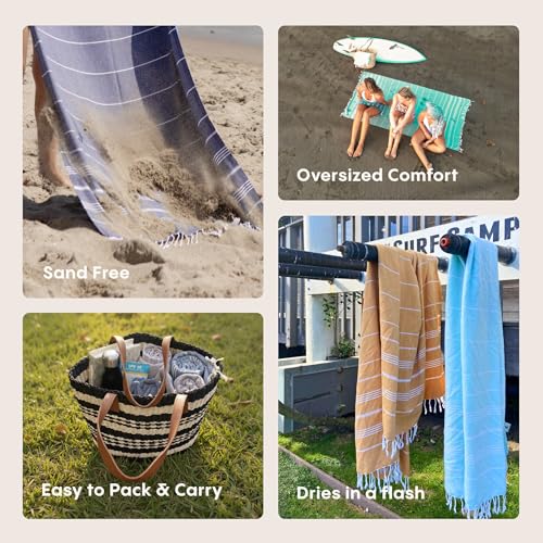 WETCAT Turkish Beach Towel Oversized (38"x71") 100% Turkish Cotton, Made in Turkey - Sand Free, Extra Large, Ultra Soft, Quick Drying, Compact & Lightweight for Travel - Fuchsia - color: Fuchsia, size: Beach Towel (38" x 71")