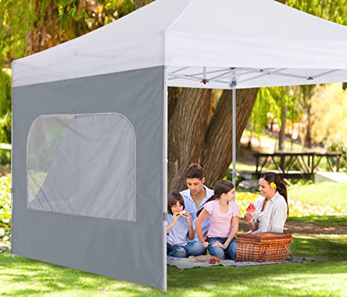 COOSHADE Instant Canopy SunWall 10x10 Canopy SideWall for Pop up Canopy Tent, 1 Pack Sidewall with Mesh Window Only, Grey - color: Gray, size: 10x10-Net Window