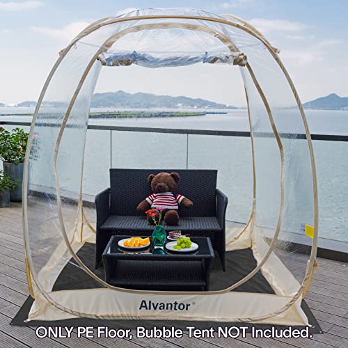 Alvantor Heavy Duty Tarp Waterproof 6'-10'-12'-15' Tarpaulin Ground Trailer with Rust Grommet Weather Resistant Cover Outdoor Camping 10 Mil Thick PE Floor Lightweight Mat - style: 6'x6'