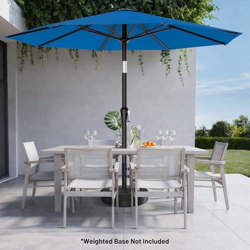 AreShark 10 FT Outdoor Patio Umbrella, Patio Table Umbrella with Push Button Tilt and Crank, Outdoor Patio Umbrellas with 8 Fiberglass Ribs, Patio Umbrellas for Market, Garden, Pool (Royal Blue) - color: Royal Blue