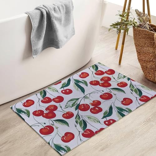 Cherry Pattern Indoor Door Mat for Entryway, 17x29.5 Inch, Vintage Fruit Theme Floor Doormat for Home Decor, Non-Slip Rug Mat for Living Room, Kitchen, Bedroom, Gifts for Cherry Lovers - color: Color74