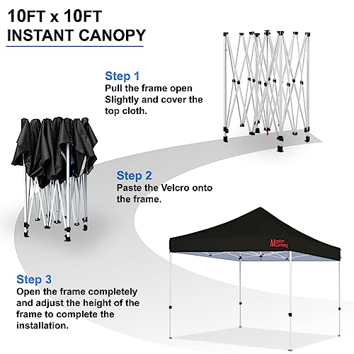 MASTERCANOPY Pop Up Canopy Tent Commercial Grade Instant Shelter (8x8, Black) - color: Black, size: 8x8