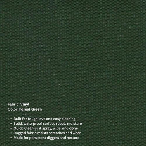 Kuranda Chewproof Elevated Crate Bed - Silver Aluminum - 25" x 18" - Vinyl - Forest Green - color: Forest, size: 25" x 18" - Silver Aluminum