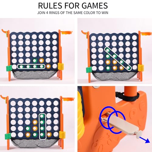 Giant 4 Row Game with Carrying Bag and Mesh Fabric .Giant 4-to-Score Game Set Suitable for Indoor and Outdoor Holiday Parties and Family Gatherings.（Dark Orange） - color: Dark Orange