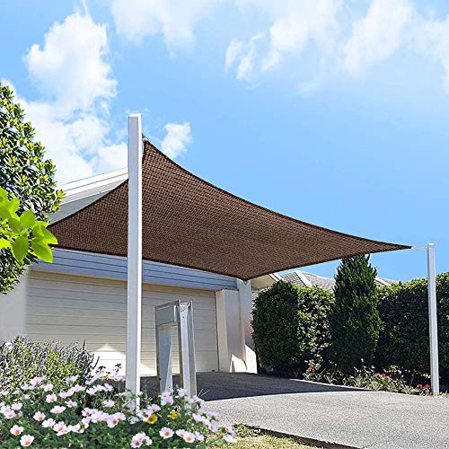 4' x 10' Brown Rectangle Sun Shade Sail Canopy, 95% UV Blockage Awning Shelter Fabric Cloth Screen for Patio Outdoor Backyard - Heavy Duty Commercial Grade (Custom Size - Made in USA) - color: Brown, size: 4' x 10'