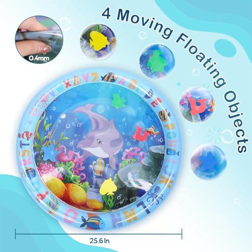 ZALALOVA Water Sensory Playmat for Cats, Thickened Upgraded Cat Dog Toys Bored Pet Animals Kicker Toys Self Play Mat, Interactive Pet Water Sensory Mat Pad Cooling Mat Indoor Outdoor Exercise - style: Circle